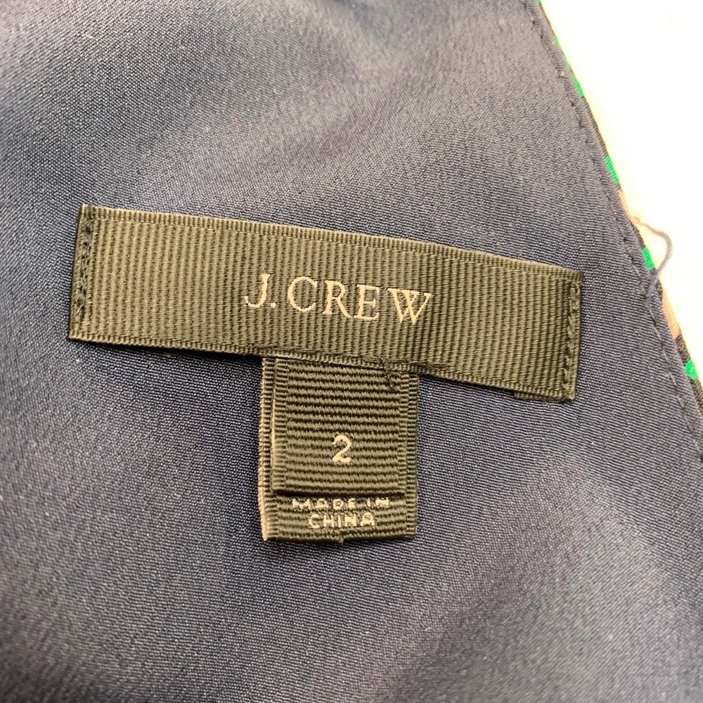 J. Crew Green Swoop Dress Latticework Medallion - Picture 7 of 8